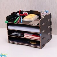 Kệ gỗ để bàn 4 tầng đựng tài liệu sách vở đồ dùng Homebi HB-KG02