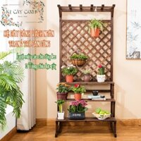 Kệ gỗ để chậu cây, kệ trưng cây cảnh decor trang trí nhà cửa, kệ gỗ treo chậu hoa vintage