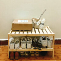 Kệ gỗ để đồ 2 ngăn 80cm, kệ gỗ decor