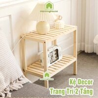 Kệ gỗ decor trang trí 2 tầng 50cm chịu tải lên đến 100kg