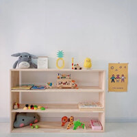 Kệ Gỗ Đồ Chơi, Sách Vở Cho Bé Theo Montessori, Đa Năng Trang Trí Phòng Cho Bé Bằng Gỗ Thông Tự Nhiên Nhập Khẩu Benrikids