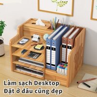 Kệ gỗ đựng sách YUYU để bàn, Tủ đựng Hồ Sơ Tài Liệu Để Bàn Làm Việc kệ sách vở hoc sinh