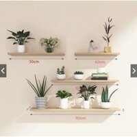 Kệ gỗ gắn tường giấu chân kèm phụ kiện, kệ gỗ decor trang trí đa năng lắp dễ dàng