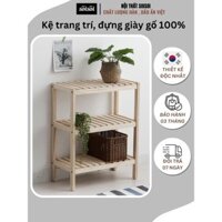 Kệ Gỗ Giày Dép Lắp Ráp, Kệ Gỗ Đa Năng 3 Tầng 80cm, Kệ Trang Trí Phòng Phong Cách Hàn Quốc Ollyhome ST13