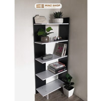 Kệ Gỗ Góc Tường 5 Tầng Đa Năng, Kệ Sách Chất Liệu Gỗ MDF, Lắp Ghép Tiện Lợi Trang Trí Phòng Khách
