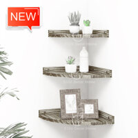 Kệ gỗ góc tường hình quạt treo tường decor trang trí để đồ lưu niệm cây cảnh mini phòng ngủ nhiều kích thước
