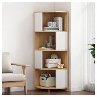 Kệ gỗ góc tường ngũ giác 4 tầng 2 màu
