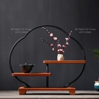 Kệ Gỗ Khung Sắt Trang Trí - Kệ Gỗ Decor Phòng Trà