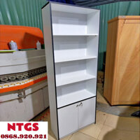 Kệ Gỗ Màu Trắng Viền Đen 0,8 x 2m Giá Xưởng KTB027