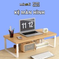 Kệ Gỗ Micofi Để Màn Hình Máy Tính, Laptop, Gía Đỡ Thông Minh, Kê Tối Ưu Diện Tích, Gọn Gàng, Decor Trang Trí Bàn