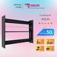 Kệ gỗ nhà bếp hiện đại SMLIFE Kolin   Gỗ MDF dày 17mm chống ẩm  D80xR15xC80cm - Màu Đen