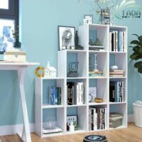 Kệ Gỗ Ô Vuông Màu Trắng 2 Tầng