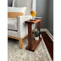 kệ gỗ sofa , kệ nhỏ bên cạnh ghế sofa gỗ Thông màu Nâu