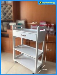 Kệ Gỗ Spa 3 Tầng Màu Trắng