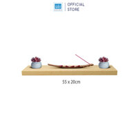 Kệ Gỗ Thanh Ngang Trang Trí Màu Vân Gỗ Sồi, Chống Ẩm, Gỗ Dày - Tặng Kèm Phụ Kiện Âm Kệ - 55 x 20cm