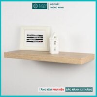 Kệ Gỗ Thanh Ngang Treo Tường Hiện Đại Rafuni Sâu 20cm Và Lõi Gỗ Dày 2,5cm Màu Vân gỗ KT005
