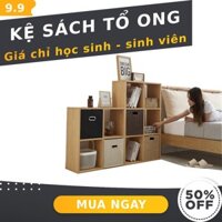 Kệ gỗ tổ ong 3 tầng màu gỗ