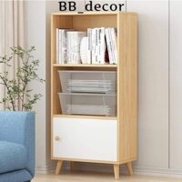 Kệ gỗ Trang Trí , Kệ sách gỗ MDF 3 tầng có ngăn tủ hiện đại cao cấp 90x40x24cm mã KTT03