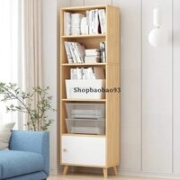 Kệ gỗ Trang Trí , Kệ sách gỗ MDF 5 tầng có ngăn tủ cao cấp phong cách Bắc Âu 150x40x24cm KTT05