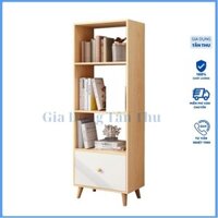 Kệ Gỗ Trang Trí Phòng Đa Năng Bắc Âu 4 Tầng Tủ Đựng Sách Có Tủ Gỗ MDF Cao Cấp
