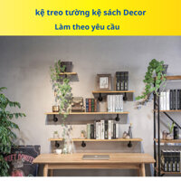 Kệ gỗ treo tường 1 tầng Decor Vintage bằng Ống Thép Sơn Tĩnh Điện DIY Decor KTT009-1T
