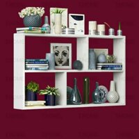 Kệ gỗ treo tường chữ H đơn giản decor phòng ngủ,giá decor gắn tường trang trí