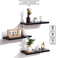Kệ gỗ treo tường, kệ gỗ gắn tường KanDy KG001 combo set 3 thanh cực đẹp