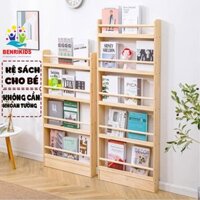 Kệ Gỗ Treo Tường Khồng Cần Khoan Tường , Giá Đựng Sách Chất Liệu Gỗ Thồng Nhập Khẩu , Kệ Để Đồ Chơi Cho Bé Decor Phòng
