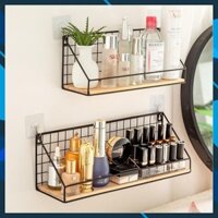 Kệ Gỗ Treo Tường Trang Trí Kệ Lưới Có Rào Chắn Để Đồ Tiện Dụng Vintage freeship 70k