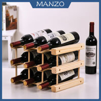 Kệ gỗ Trưng Bày Chai Rượu Vang Phong Cách Châu Âu Đa lớp Kệ Rượu Vang