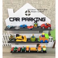 Kệ gỗ trưng bày xe mô hình kiểu Car Parking / Garage xe treo tường