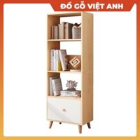 Kệ gỗ tủ Trang Trí Kệ sách gỗ MDF 4 tầng có ngăn tủ cao cấp phòng ngủ khách, Đồ gỗ HỘI THẢO cao cấp