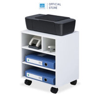 Kệ Gỗ Văn Phòng Để Tài Liệu, Máy In, Có Bánh Xe Di Chuyển SIB Decor - Trắng