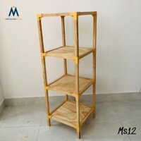 Kệ gỗ vuông 4 tầng Minhlongwood, lắp ghép tiện lợi, vuông 35cm