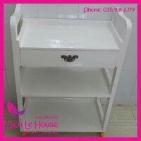 Kệ gỗ, xe đẩy gỗ 3 tầng cho spa -Thiết bị spa giá tốt - Spa Bích Lê House