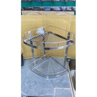 Kệ góc 2 tầng inox 304 chuẩn 100% không rỉ sét