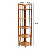 kệ góc 5 tầng gỗ cao su