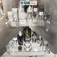 Kệ góc để đồ nhà tắm KIVA chất liệu nhựa Acrylic trong suốt, lắp đặt dán tường.
