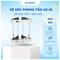 Kệ Góc Để Đồ Phòng Tắm AZ-01, 2 Tầng Để Đồ Đa Năng, Inox Sus304, Kệ Để Đồ Nhà Tắm, Bảo Hành 12 Tháng