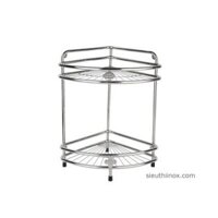 Kệ góc inox 2 tầng nan quạt 24cm-28cm-30cm