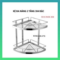 Kệ góc INOX 304 2 tầng, kệ đa năng Inox 304 nhà tắm cao cấp, thuận tiện không gỉ set