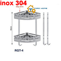 Kệ góc inox 304 đa năng loại 2 tầng RGT-4 Toro Home, inox bóng, mờ, Cam kết inox chuẩn 304