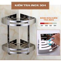 Kệ góc inox 304 – Treo tường, 2 tầng, chống gỉ bền bỉ