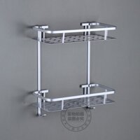 Kệ góc nhà tắm 2 tầng inox 304 chữ nhật bắt vít treo tường chống nước chống gỉ sét