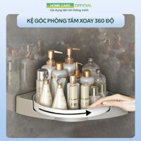 Kệ Góc Nhà Tắm Dán Tường Để Đồ Đa Năng, Lắp Đặt Không Cần Khoan, Xoay 360 Độ