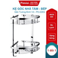 Kệ Góc Nhà Tắm Inox 304 Pimisi PK-026G Gắn Tường Hình Tam Giác Đựng Đồ Trong Phòng Tắm - Nhà Bếp Dễ Vệ Sinh | Chính Hãng