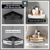 Kệ góc nhà tắm nhà bếp đa năng, giá đỡ để đồ dụng cụ phòng tắm phòng bếp chữ nhật tam giác dán tường bền đẹp ASSEL