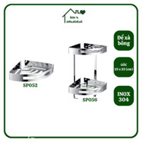 Kệ góc nhà tắm treo tường Inox 304 PHÁT ĐẠT, kệ gia vị nhà bếp, giá để xà bông (SP052.056)