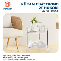 Kệ Góc Nhựa 2 tầng, 3 tầng trong suốt có bánh xe Việt Nhật - Kệ góc nhà tắm tam giác nhựa chắc chắn