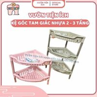 Kệ góc tam giác nhựa 2 - 3 tầng dễ tháo lắp, chất liệu nhưa PP, màu pastel đẹp mắt - Vườn Tiện Ích